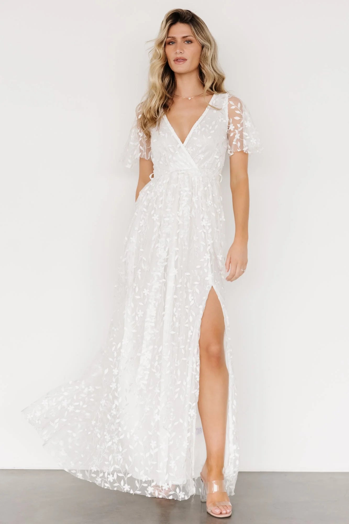 Marseille Embossed Maxi Dress | White