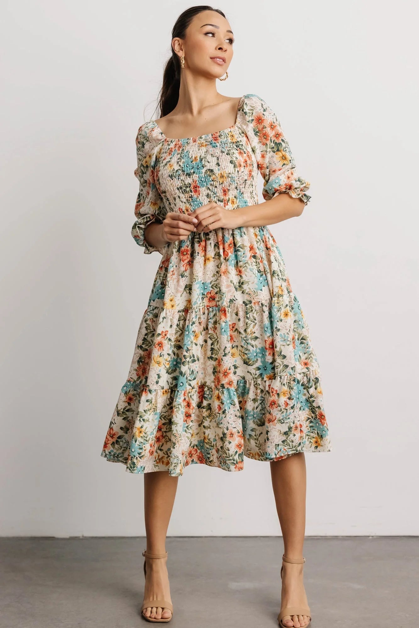 Marta Smocked Midi Dress | Summer Floral