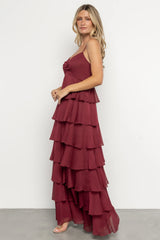 Tiana Tiered Maxi Dress | Burgundy