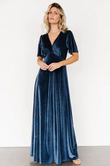 Vivian Velvet Maxi Dress | Blue