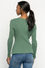 Ainsley Ribbed Top | Winter Green