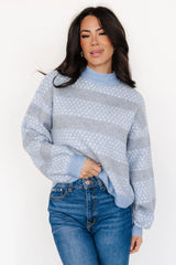 Henry Knit Sweater | Blue + Mocha