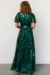Muse Sequin Maxi Dress | Emerald