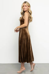 Annika Velvet Midi Dress | Bronze
