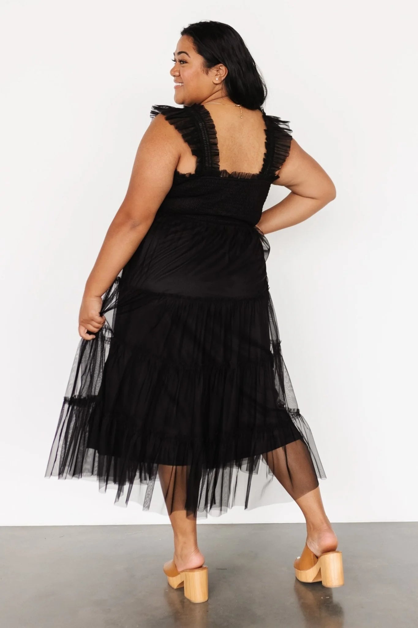 Emma Smocked Tulle Dress | Black