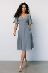 Colette Sweetheart Midi Dress | Dusty Blue