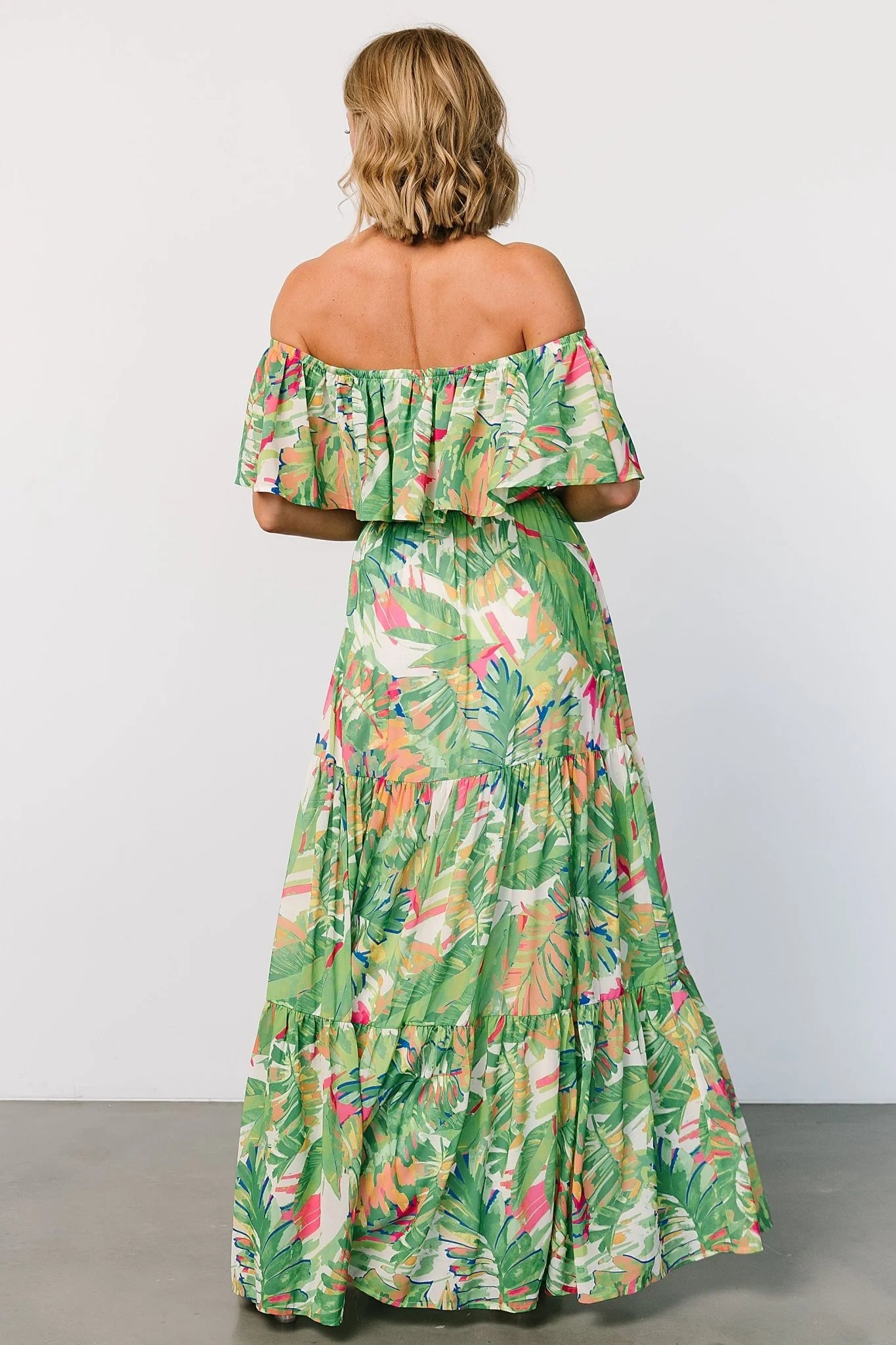 Sonoma Off Shoulder Maxi Dress | Green Multi