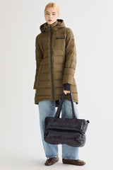 Slant Pocket Zip up Puffer Down Coat