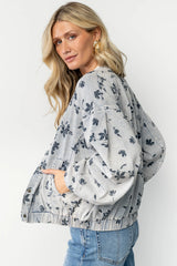 Gia Bomber Jacket | Blue Floral
