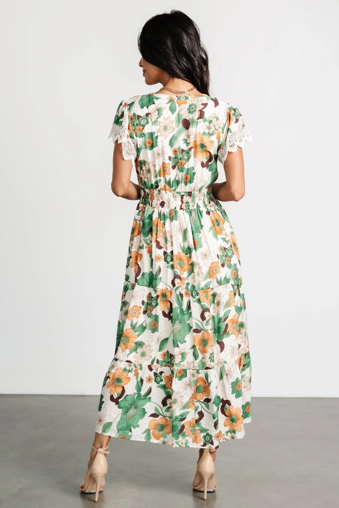 Aliyah Midi Dress | Green Floral