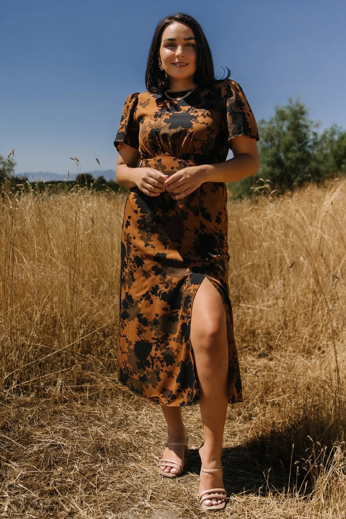 Lenni Midi Dress | Espresso Print