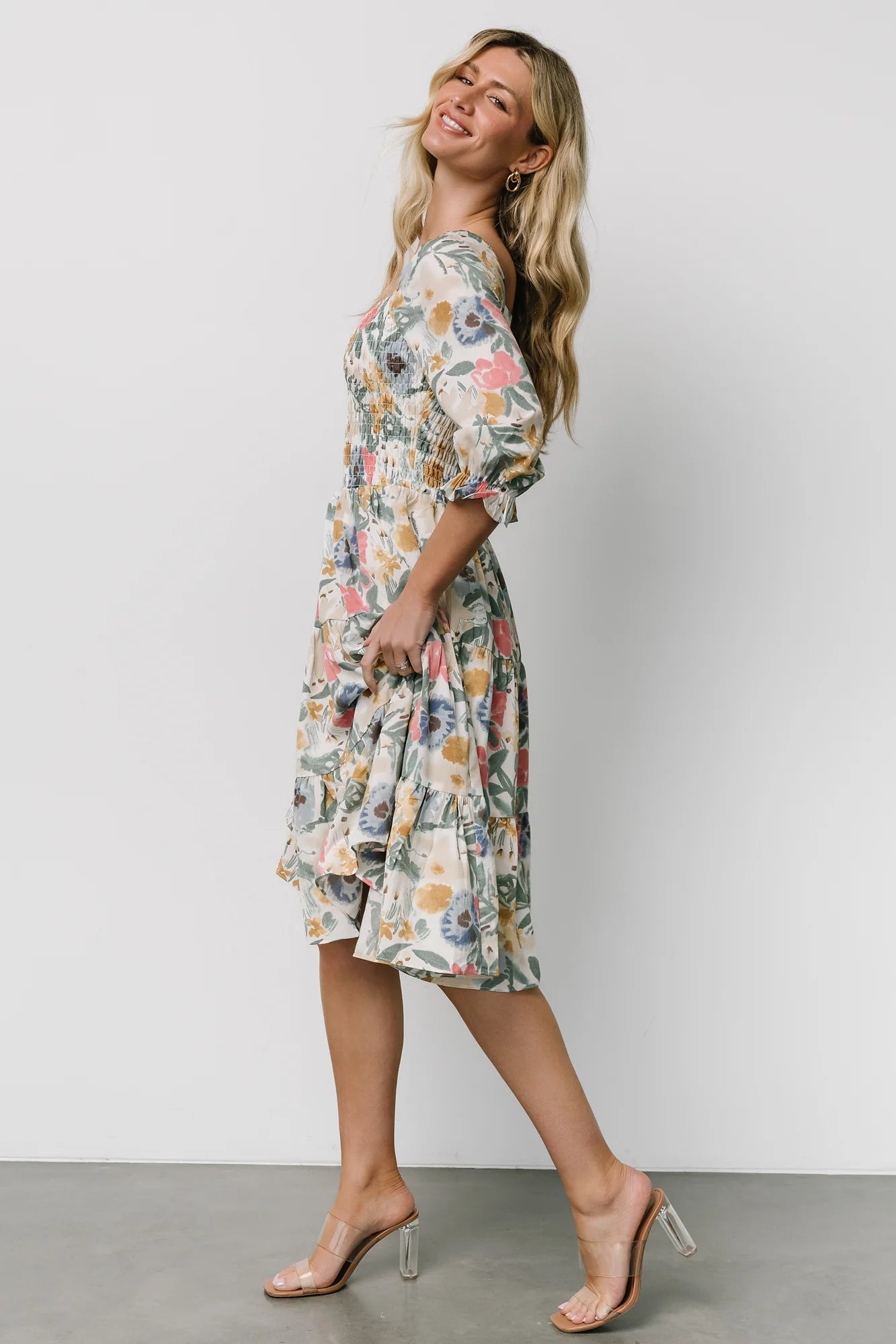 Marta Smocked Midi Dress | Multi Floral