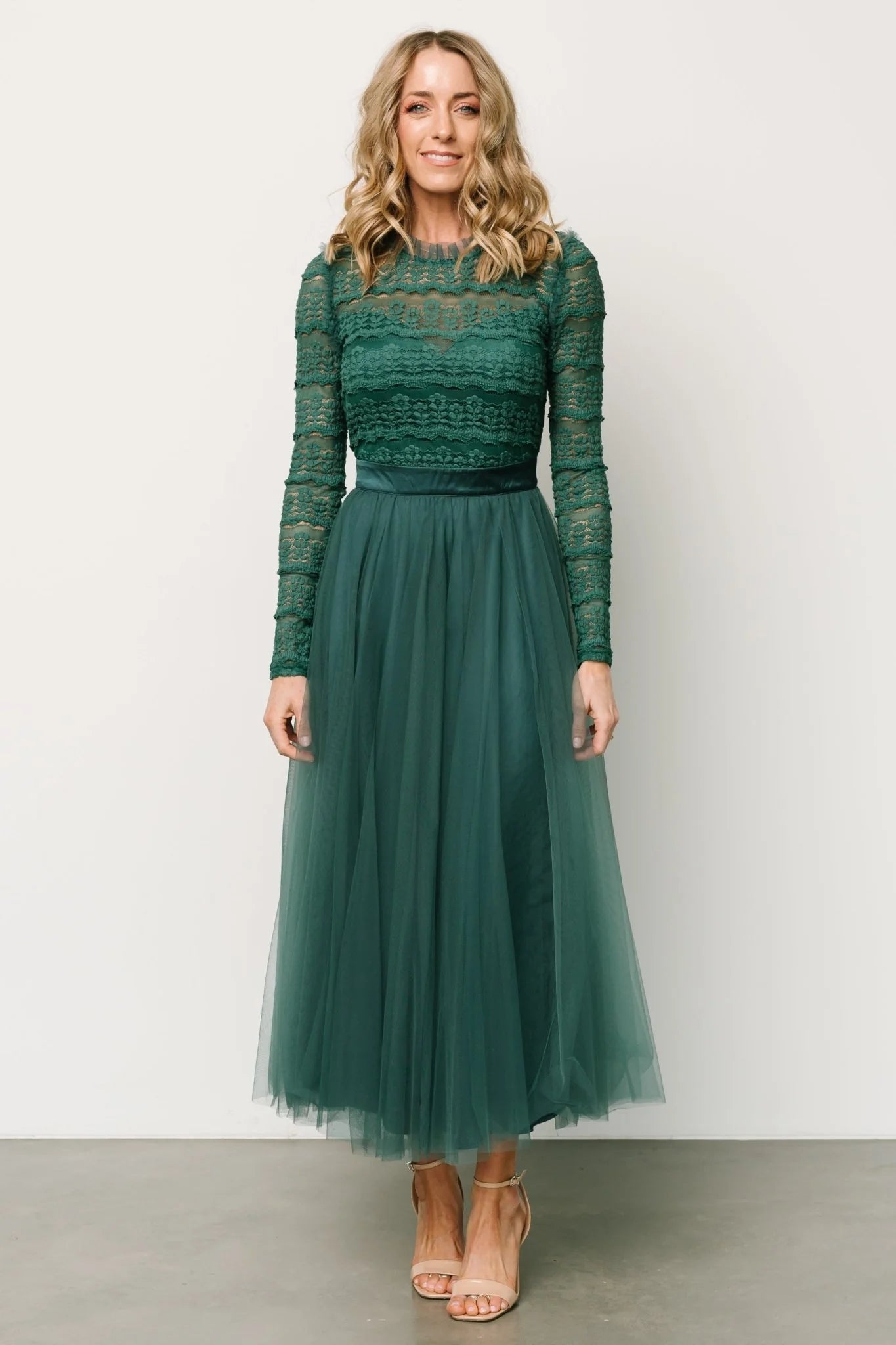 Lonnie Tulle Dress | Emerald