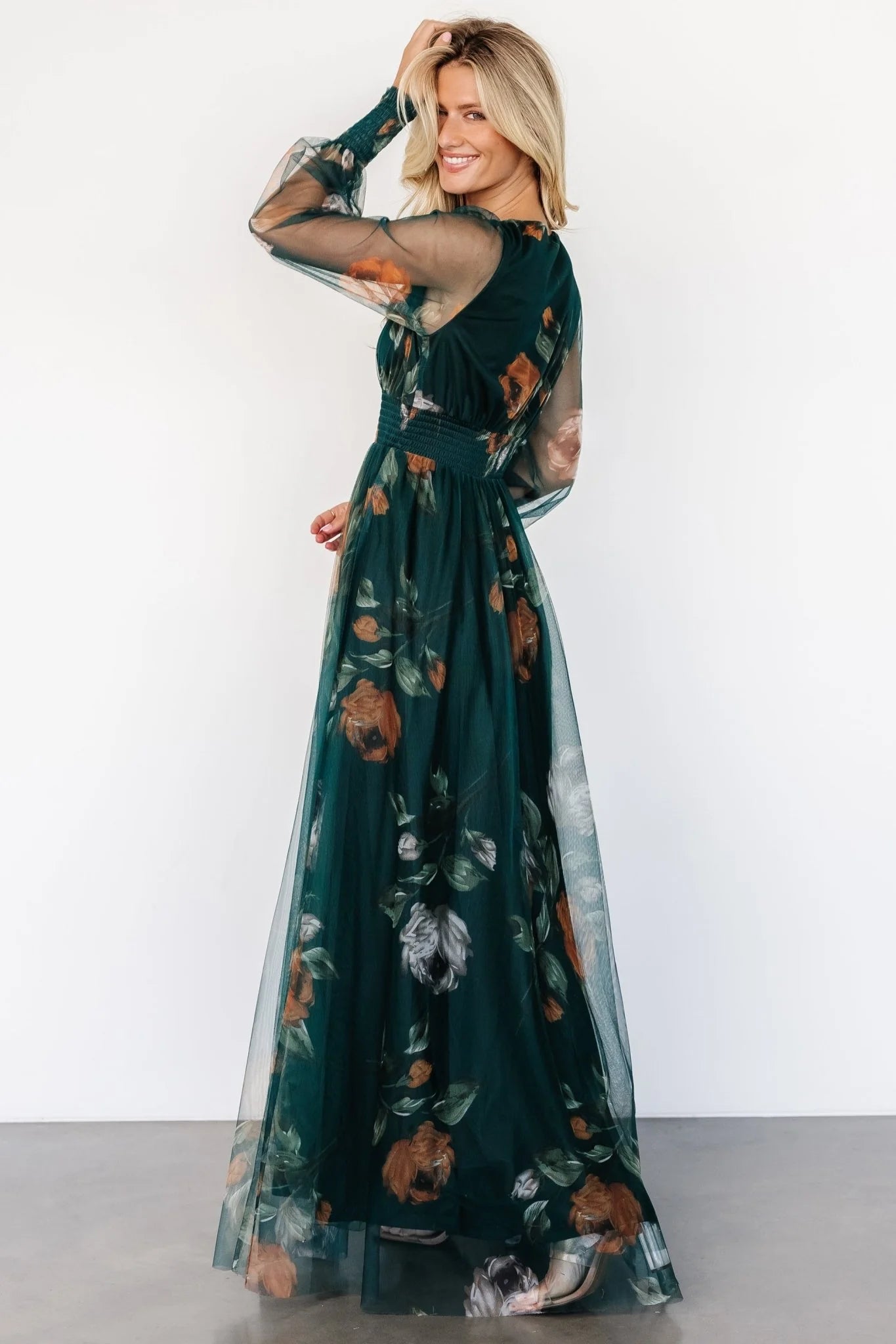 Layla Tulle Maxi Dress | Deep Topaz Floral