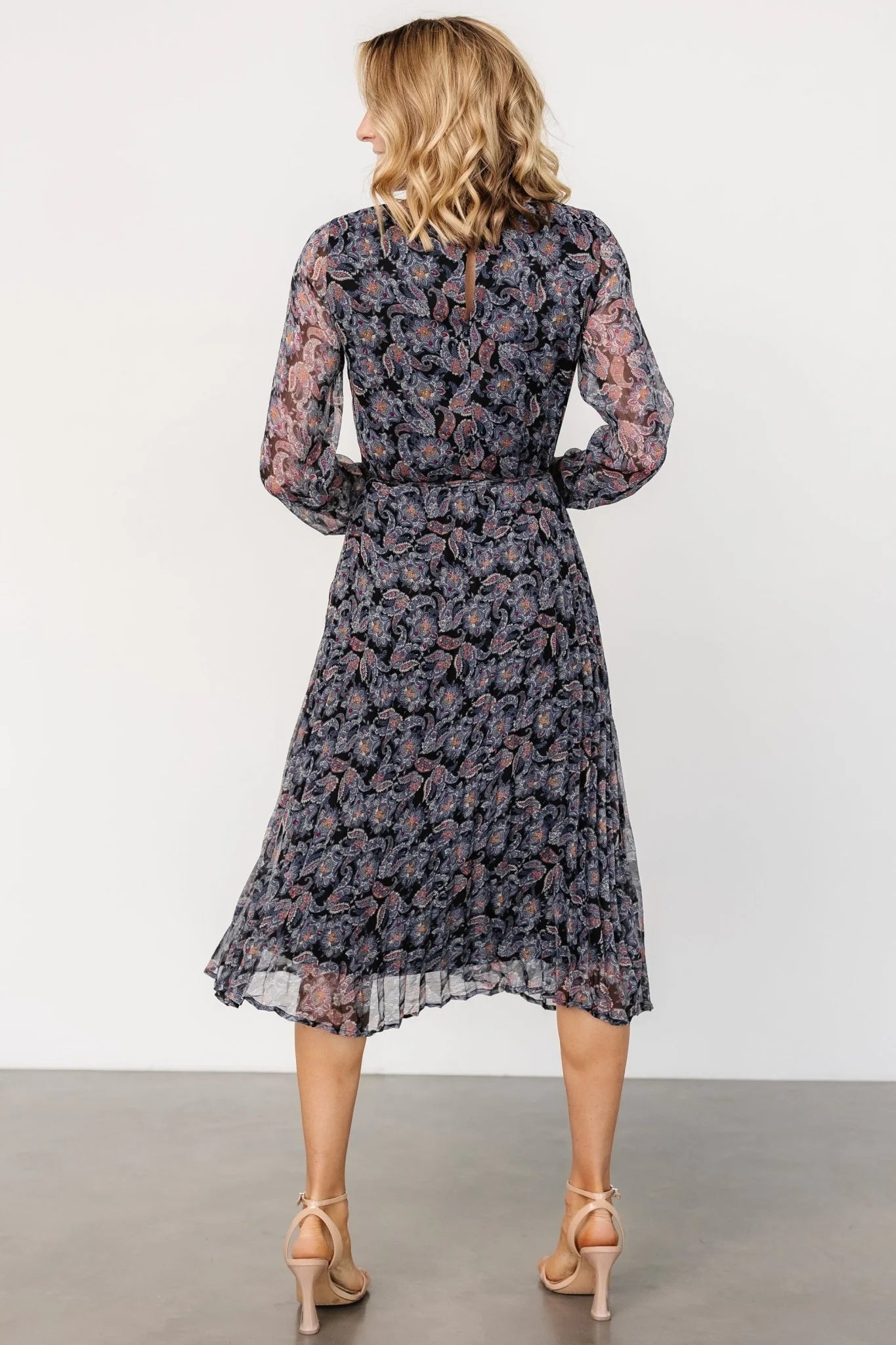 Laurie Midi Dress | Black Print