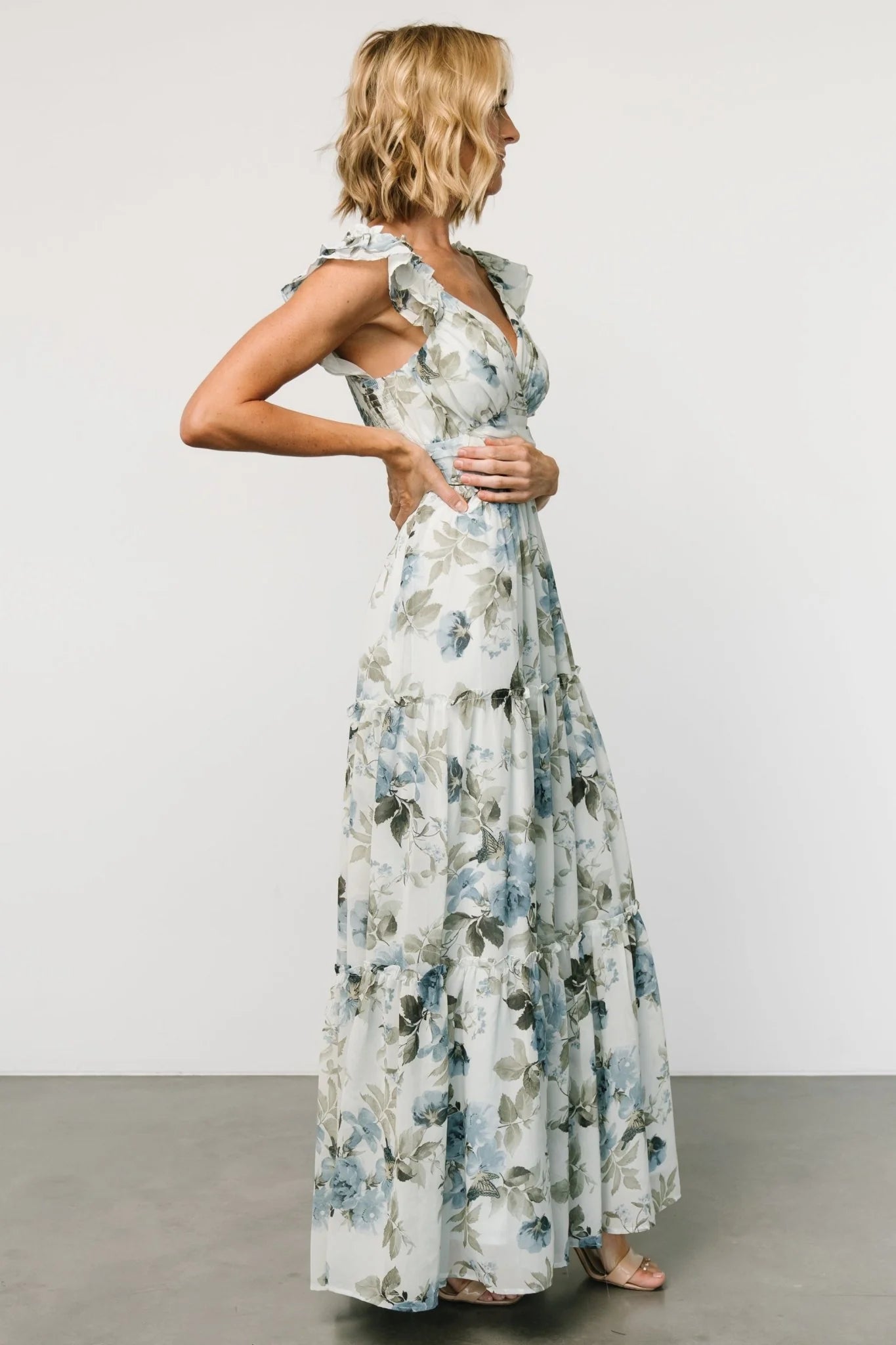 Martina Maxi Dress | Light Blue Floral