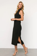 Angelina Mock Neck Tank Dress | Black