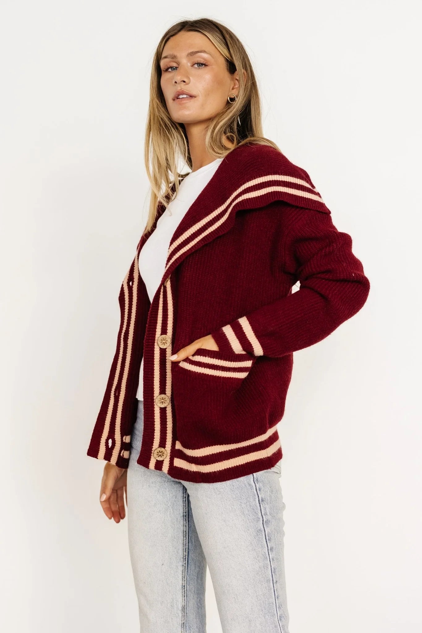 Corbett Knit Cardigan | Burgundy