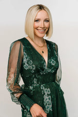 Layla Tulle Maxi Dress | Dark Green Multi