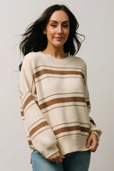 Charlie Striped Sweater | Taupe