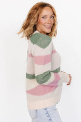 Violet Geo Sweater | Lilac + Green