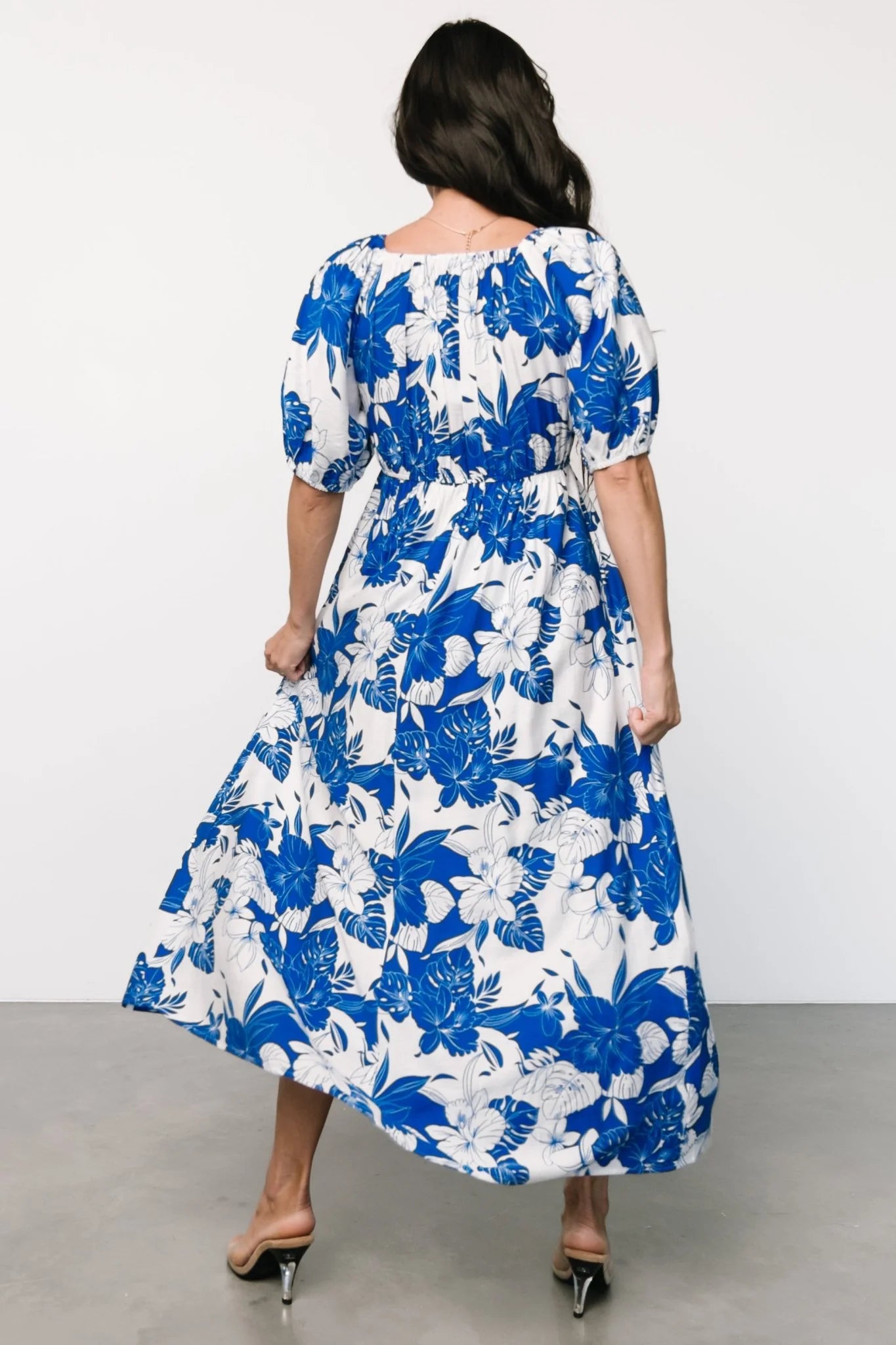 Leela Maxi Dress | Cobalt + Off White