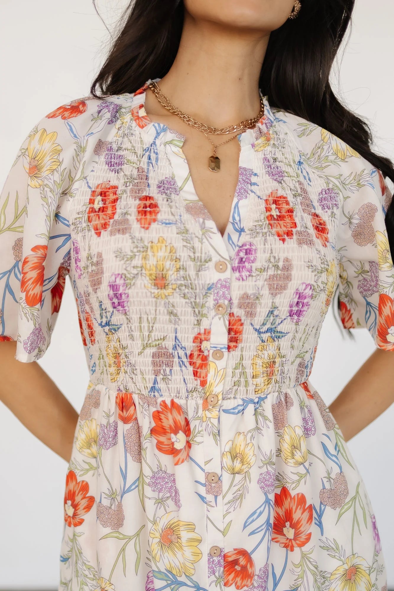 Botega Midi Dress | Ivory Multi Floral