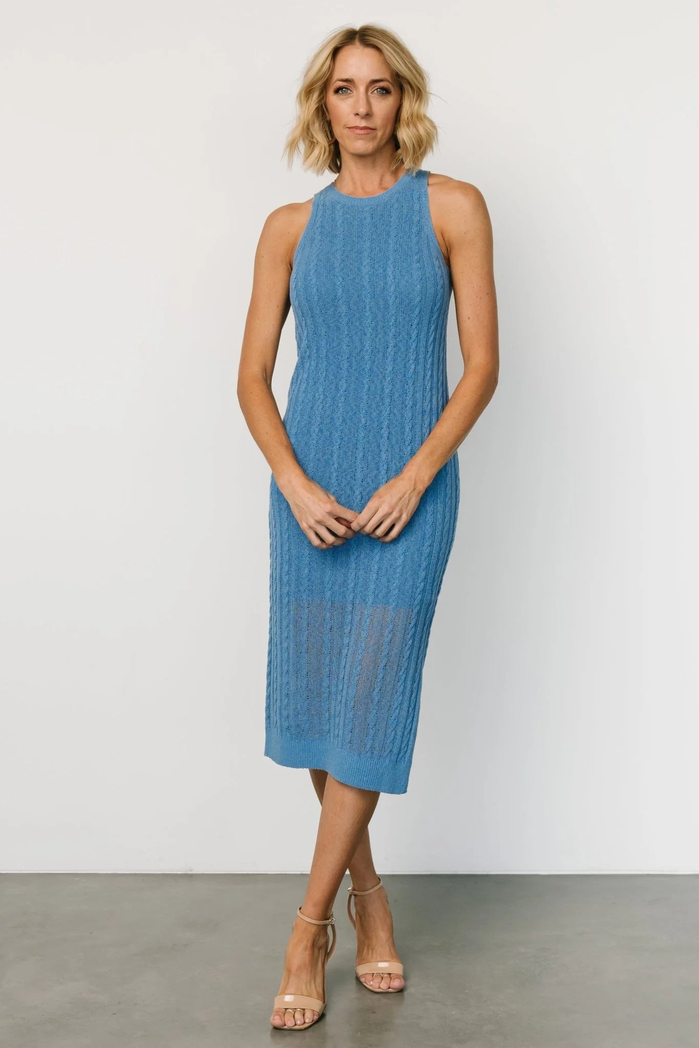 Nalani Knit Tank Dress | Blue