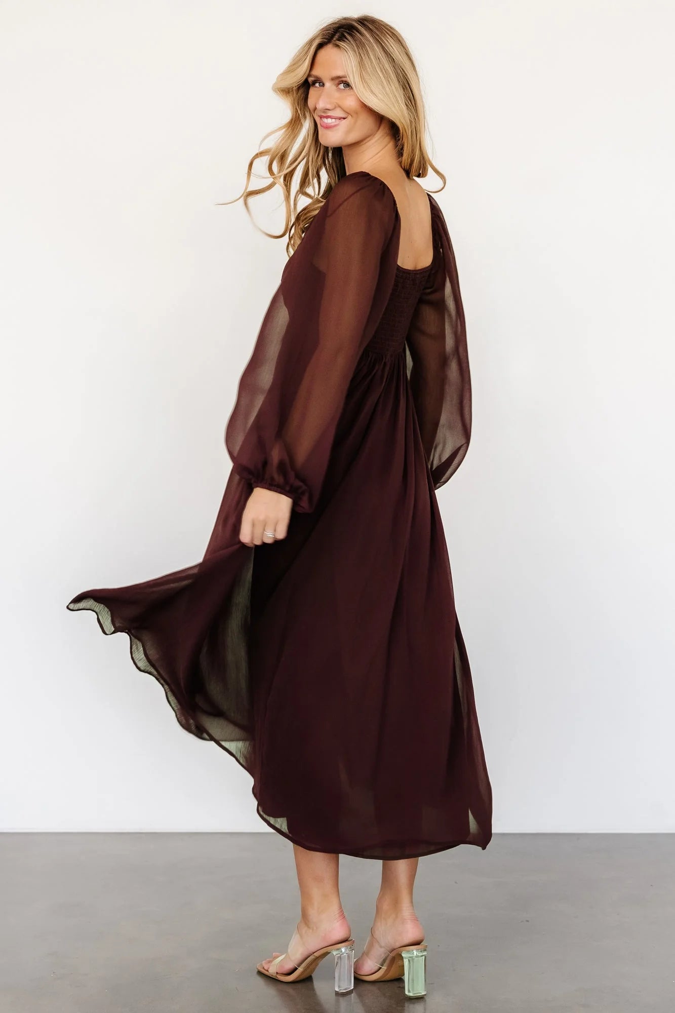 Dione Midi Dress | Mahogany