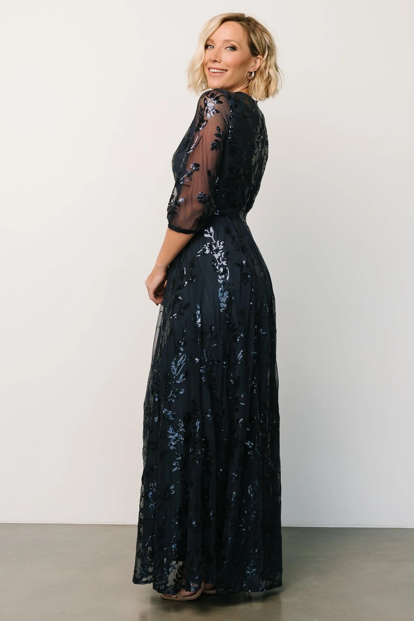 Destiny Sequin Maxi Dress | Navy