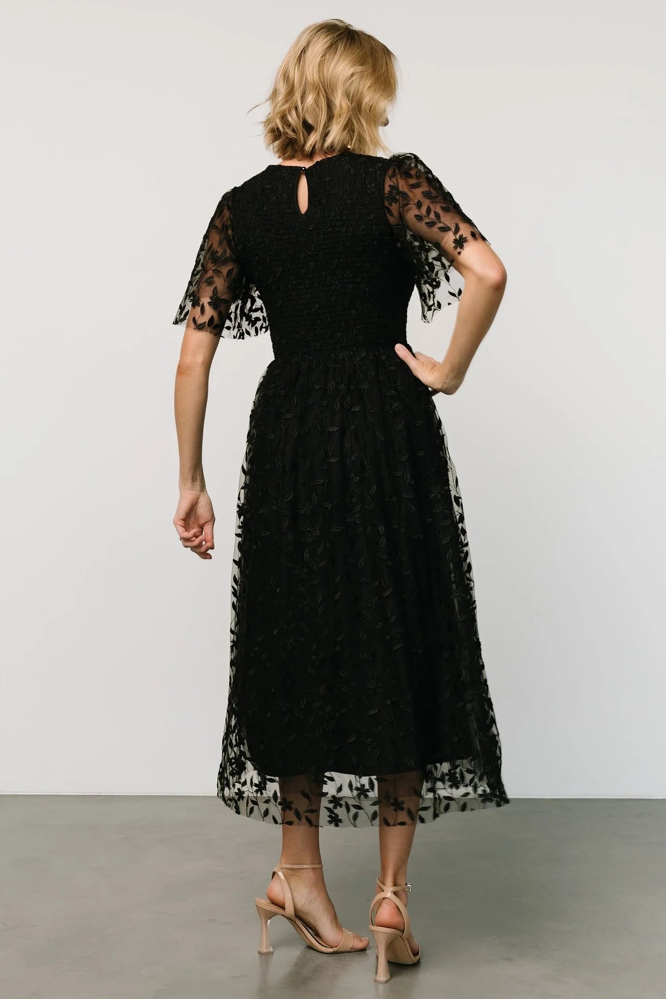 Kendra Embroidered Dress | Black