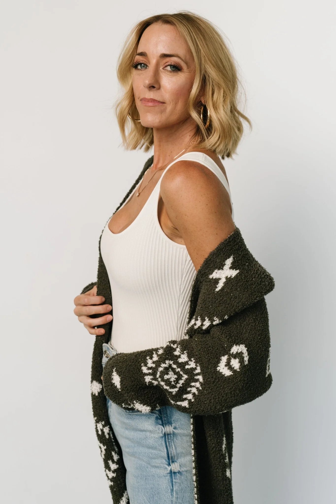 Missoula Oversized Cardigan | Olive + Off White