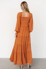 Lana Smocked Maxi Dress | Camel