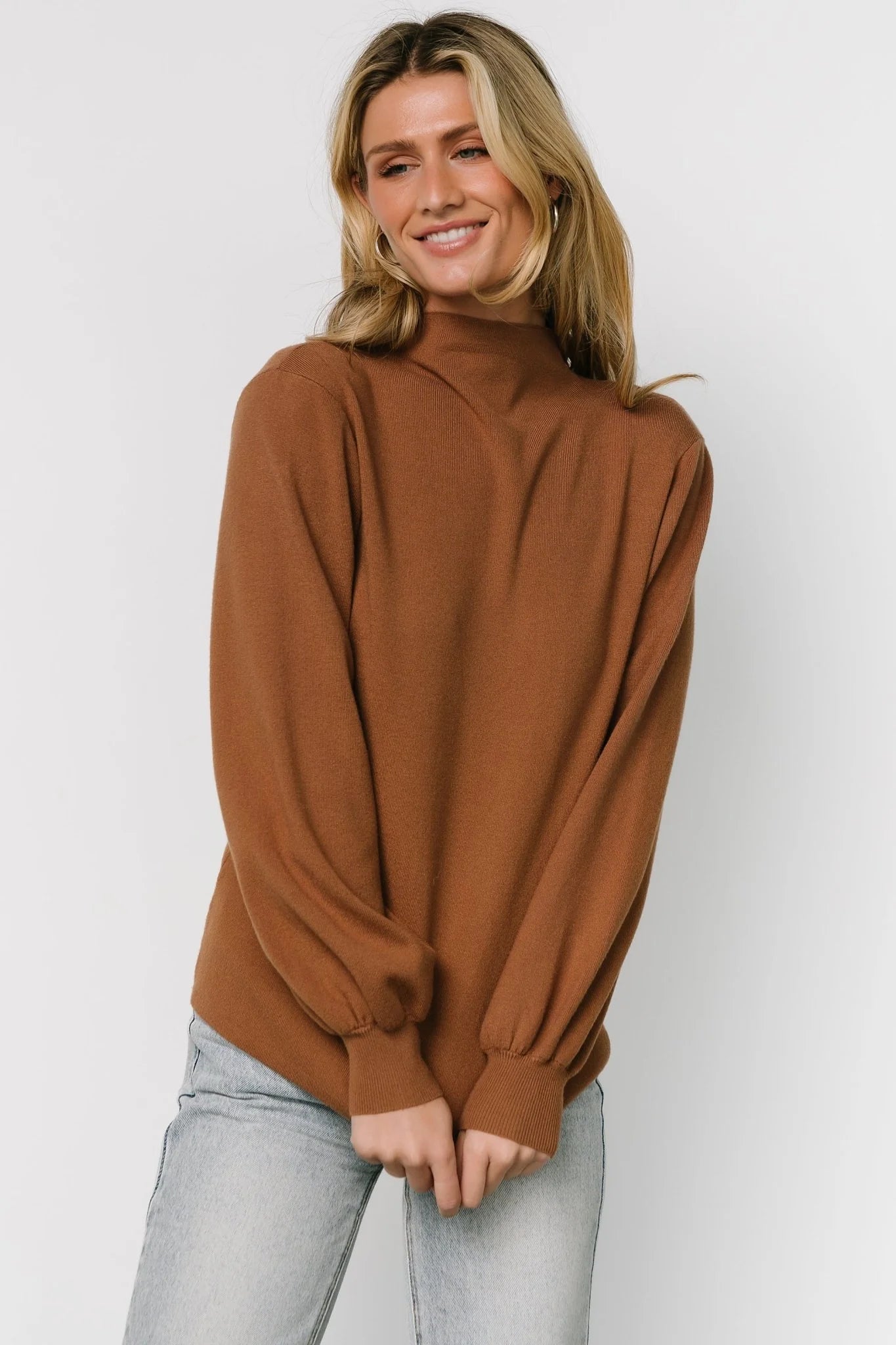 Sutton Sweater Top | Brown