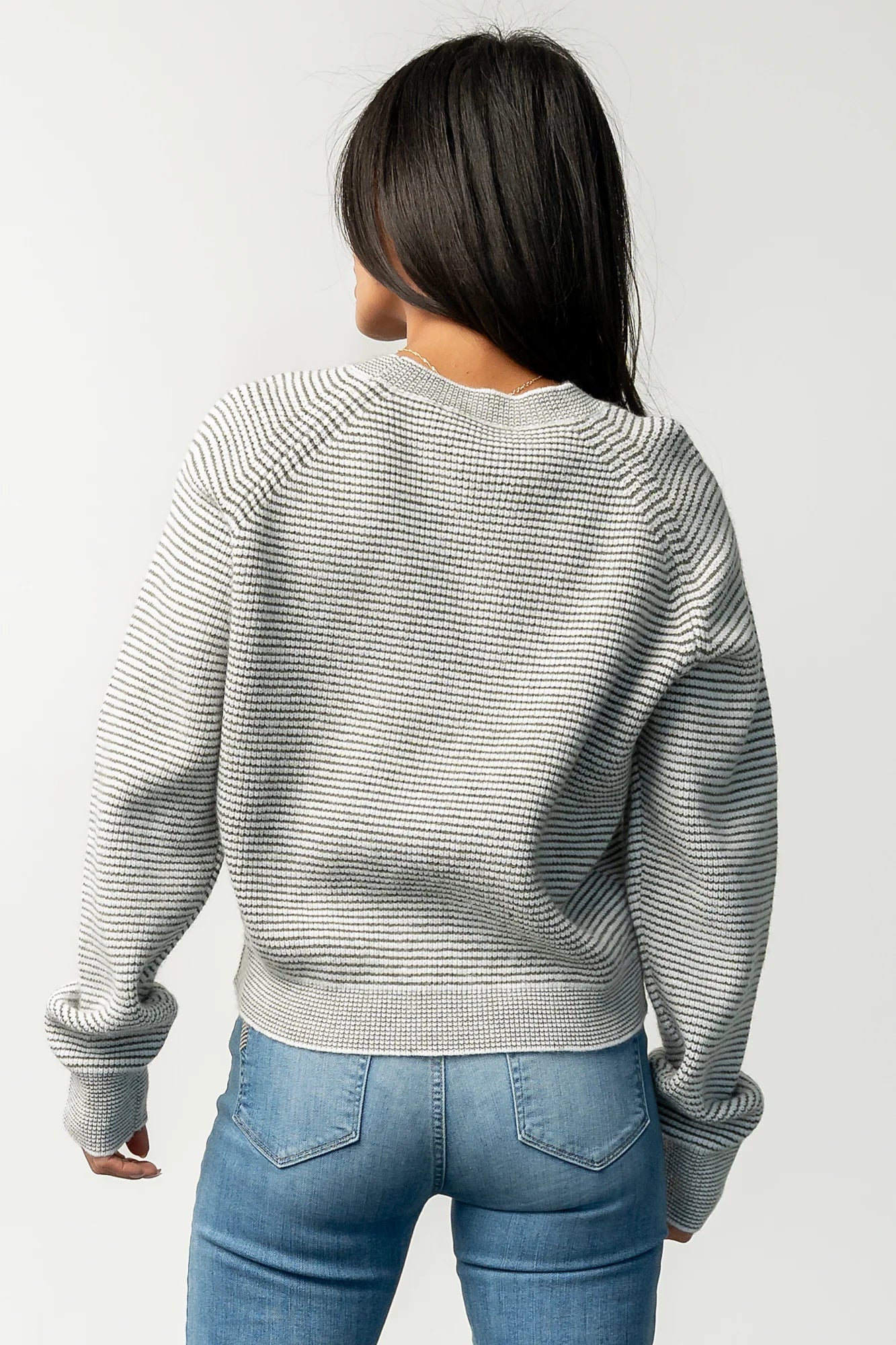 Zadie Striped Sweater | Ivory + Olive