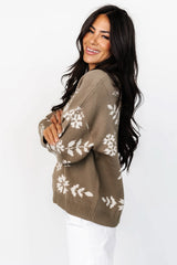 Elsa Sweater | Olive + Off White