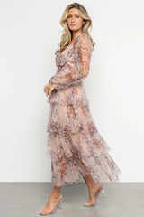 Tessa Tiered Maxi Dress | Pale Blush Floral