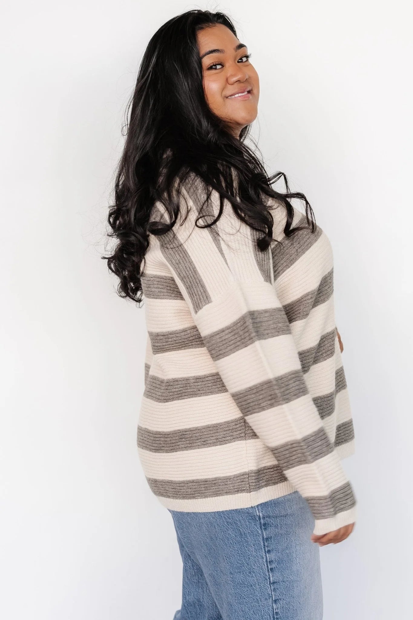 Ellington Knit Sweater | Cream + Gray