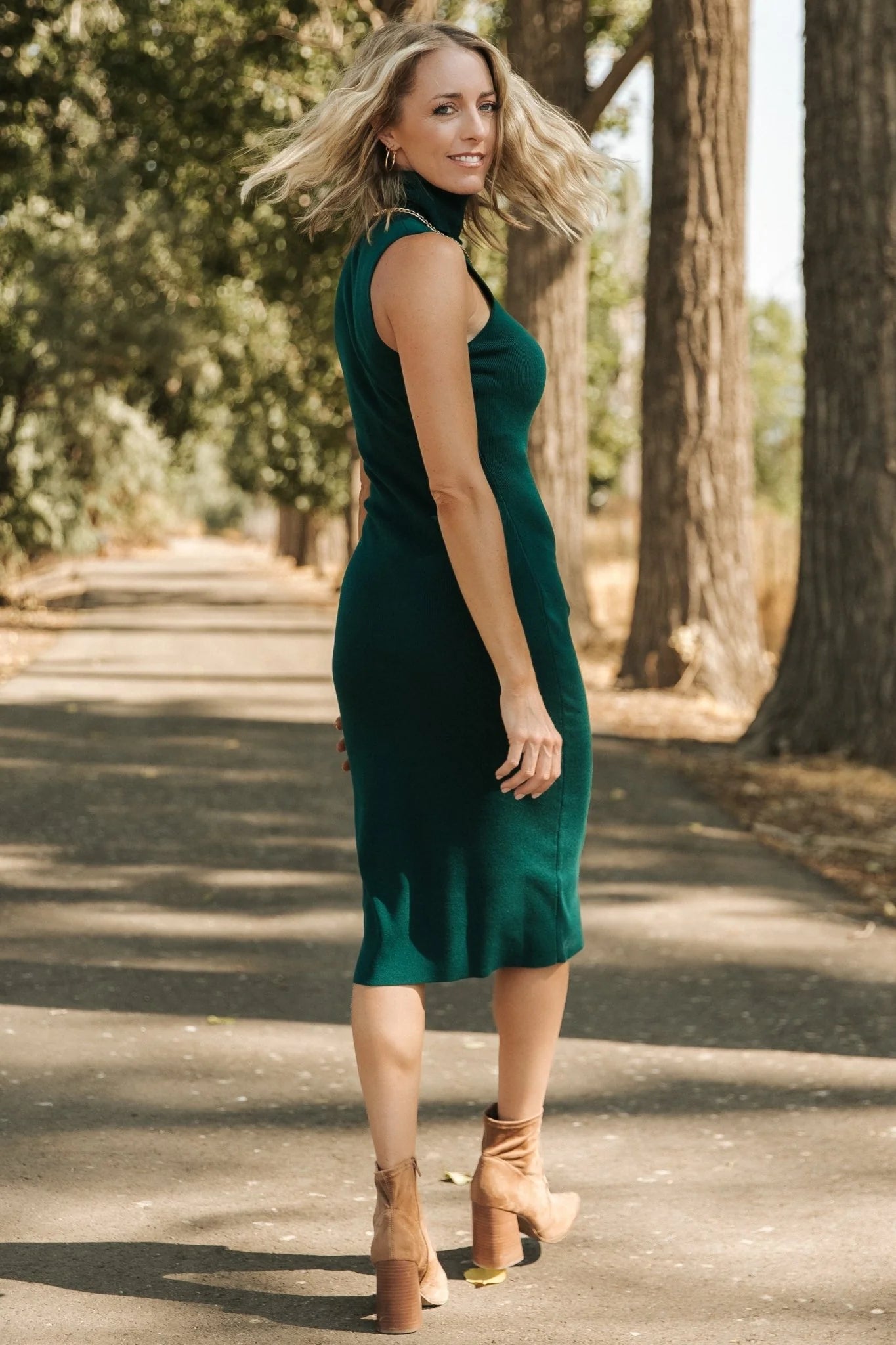 Melbourne Turtleneck Midi Dress | Emerald