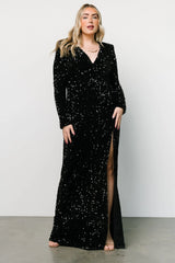 Madonna Sequin Maxi Dress | Black