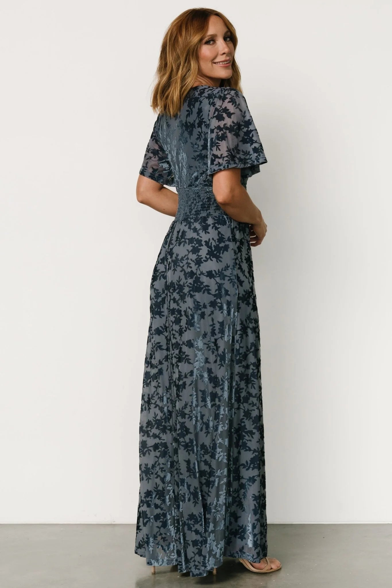 Veronica Velvet Maxi Dress | Whisper Blue
