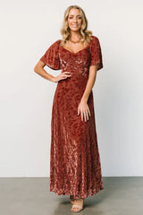 Everley Velvet Maxi Dress | Cinnamon