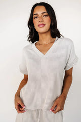 Hayes Top + Shorts Set | Gray Stripe