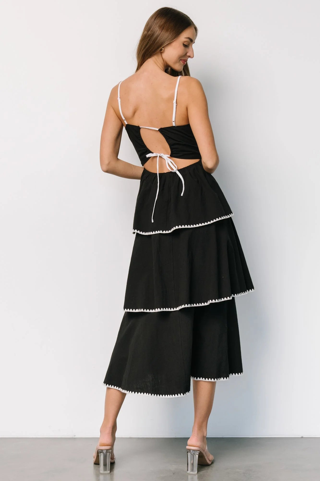 Odette Tiered Dress | Black + White