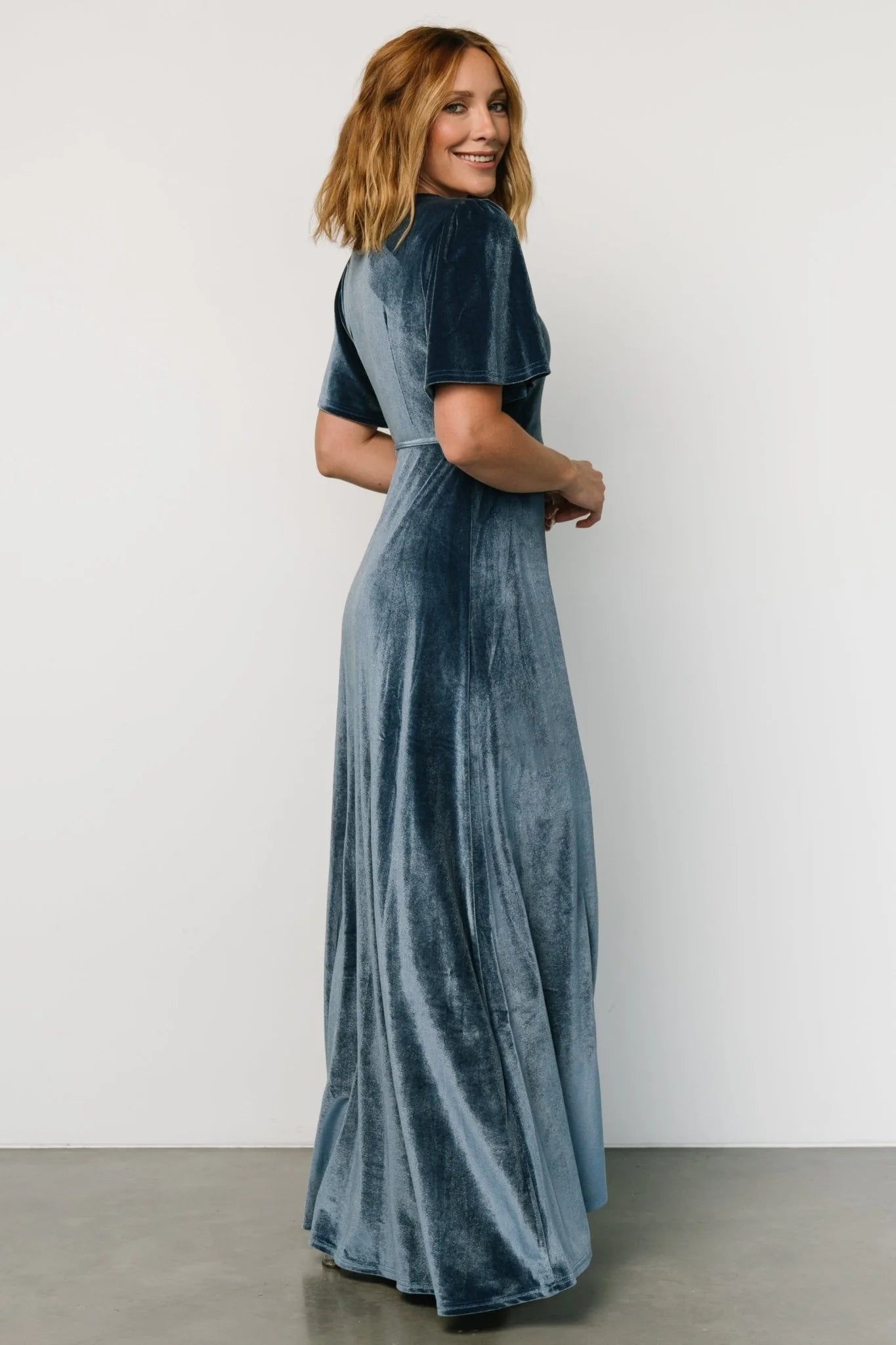 Katelyn Velvet Maxi Wrap Dress | Blue