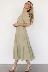 Shelby Button Top Dress | Sage Green