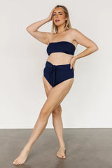 Milos High Waist Bikini Bottom | Navy