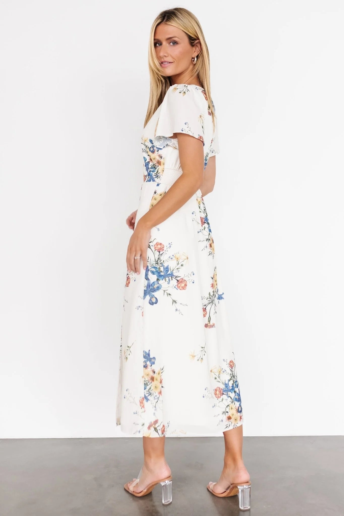 Kirsten Midi Dress | Cream Floral