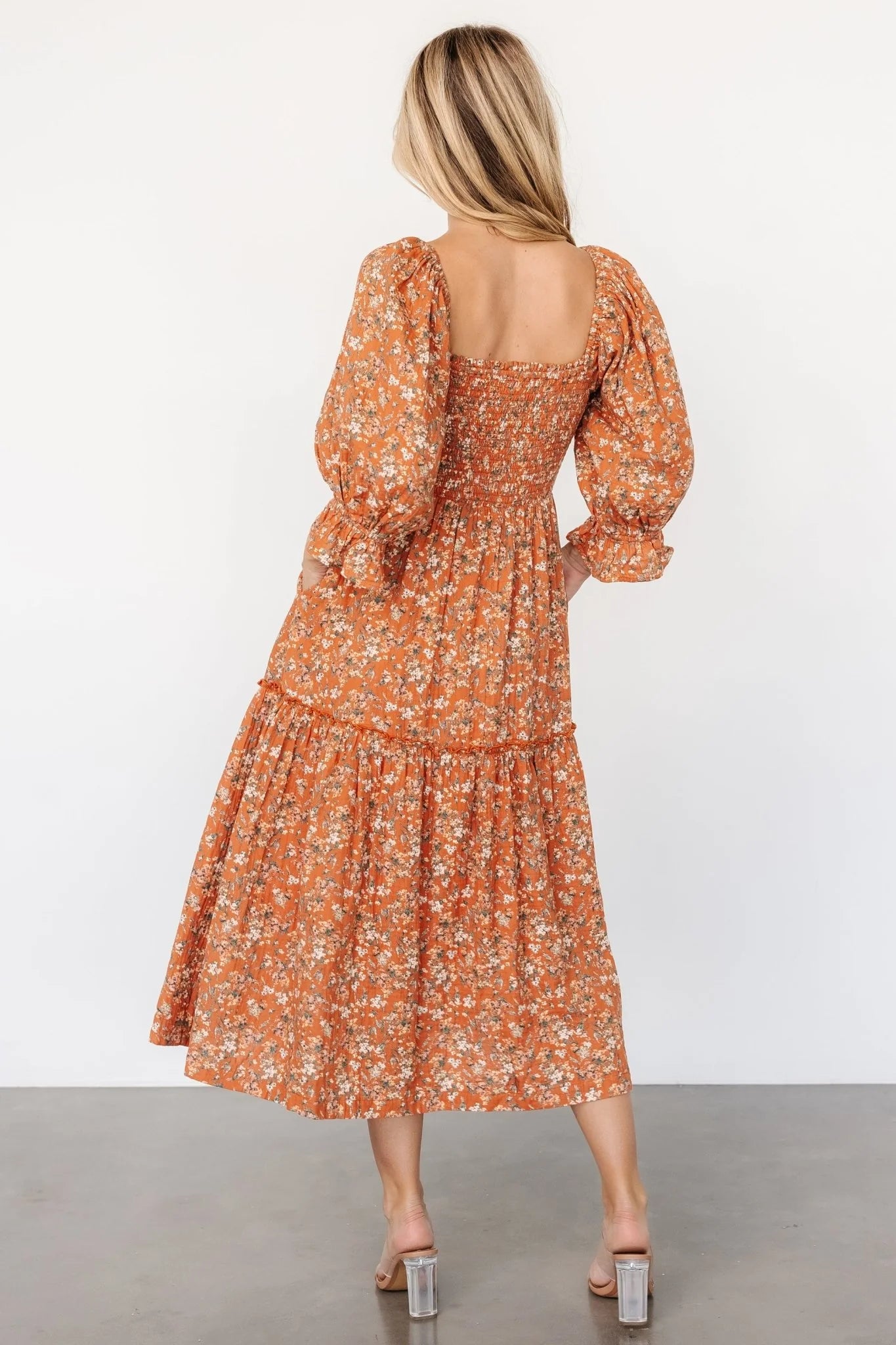 Sedona Smocked Dress | Light Rust