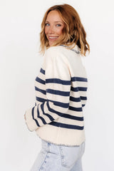 Bastian Striped Sweater | Cream + Navy